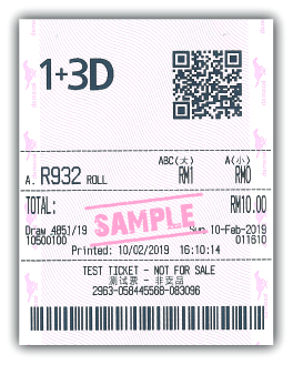 1+3D Roll Bet Sample Ticket